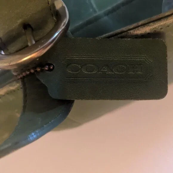 Coach Authentic Vintage Waverly Tote 4133 Green Purse Designer Distressed AS IS - Picture 4 of 15